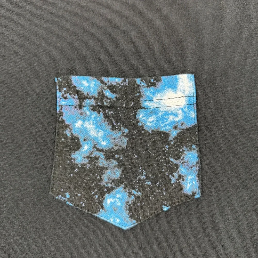 Empyre Worldwide Mens Large Black Pocket T-Shirt Galaxy Space Print Cotton‎ Tee